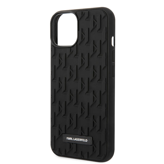 Hoes voor Apple iPhone 14 Plus, Karl Lagerfeld, 3D Monogram, Zwart