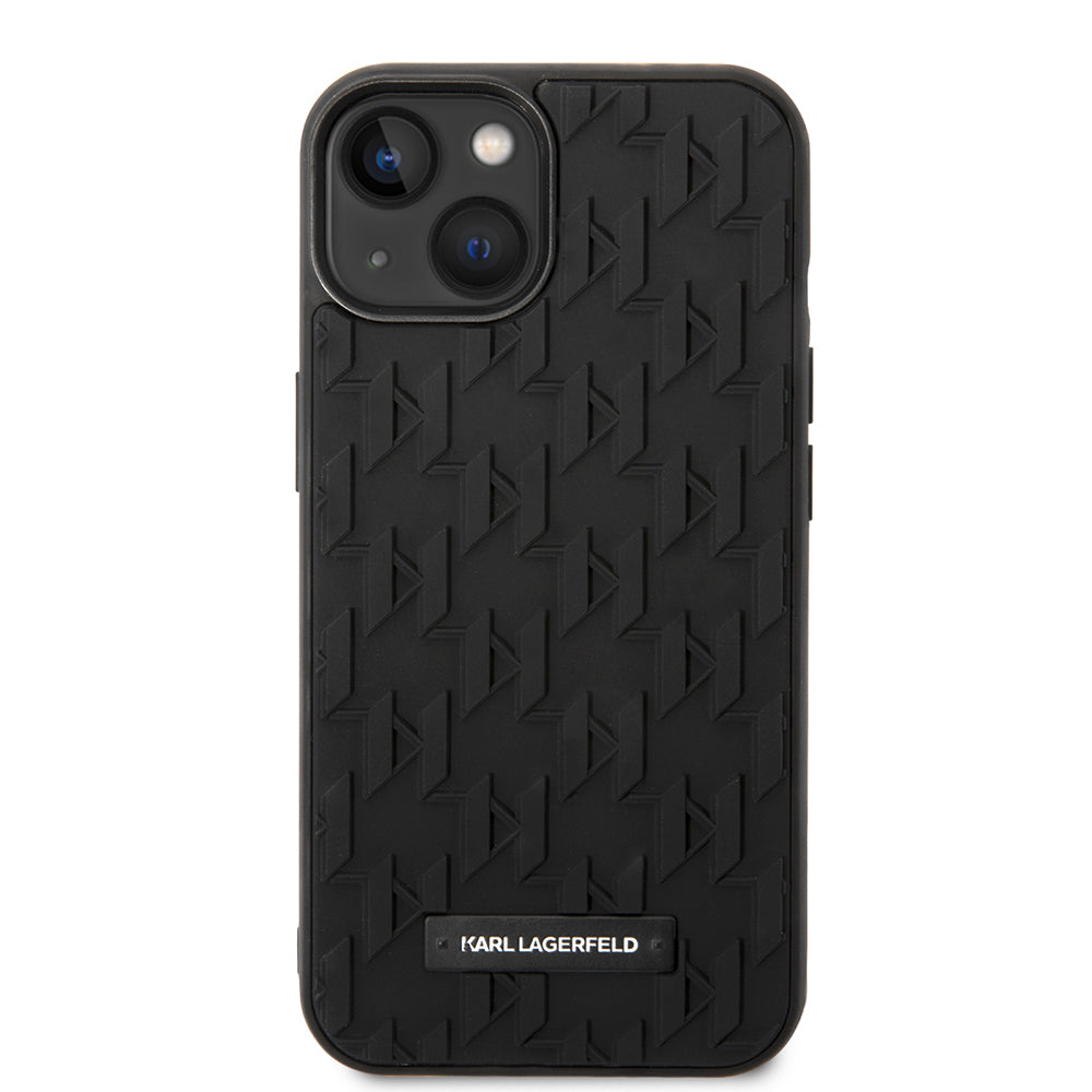 Hoes voor Apple iPhone 14 Plus, Karl Lagerfeld, 3D Monogram, Zwart