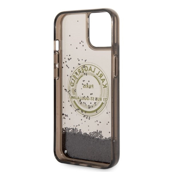 Case for Apple iPhone 14 Plus, Karl Lagerfeld, Liquid Glitter RSG, Black