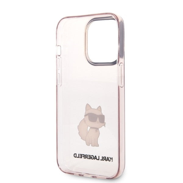 Hoes voor Apple iPhone 14 Pro, Karl Lagerfeld, Ikonik Choupette, Roze