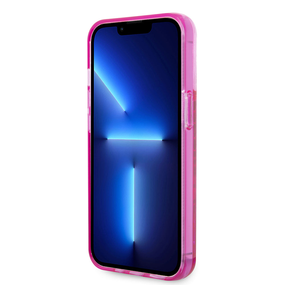 Hoes voor Apple iPhone 14 Pro, Karl Lagerfeld, Liquid Glitter KL Logo, Roze