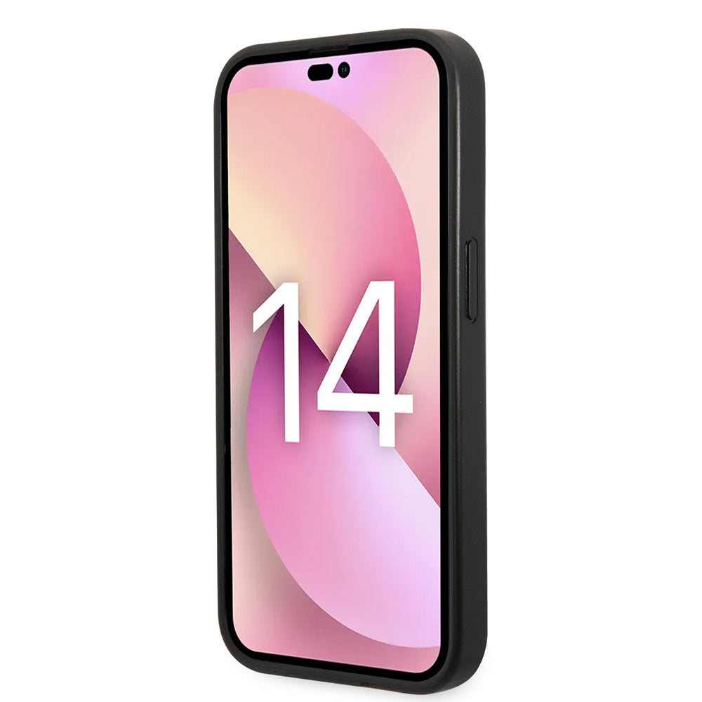 Hoes voor Apple iPhone 14 Pro, Karl Lagerfeld, Saffiano Choupette's Head, Zwart