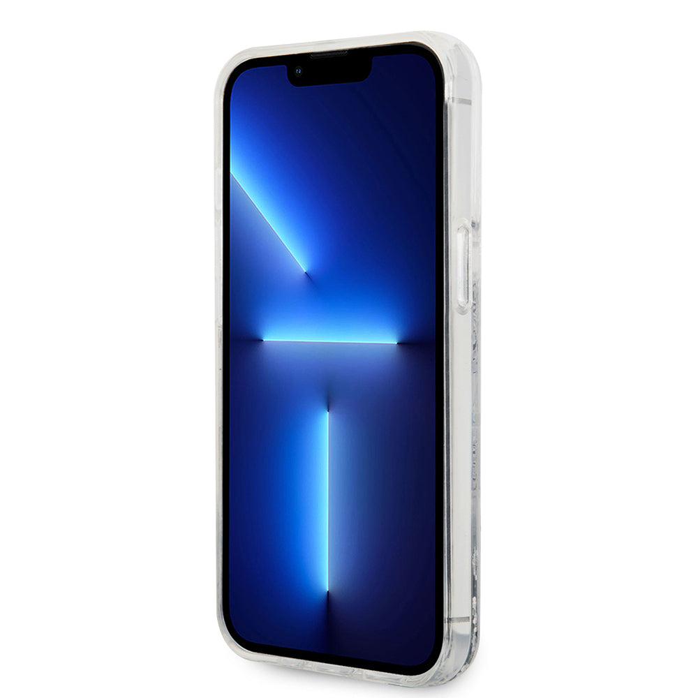 Hoes voor Apple iPhone 14 Pro Max, Karl Lagerfeld, Liquid Glitter RSG, Zilverkleurig