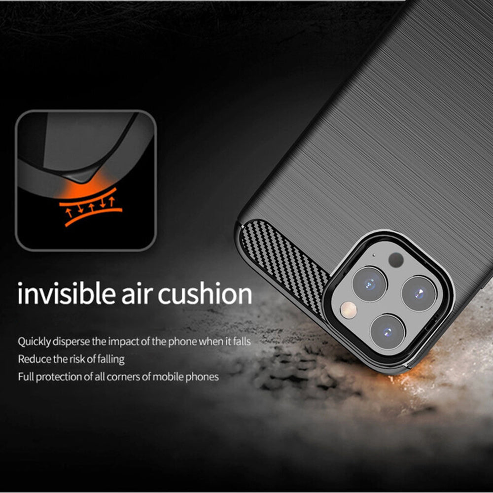 Hoesje voor Apple iPhone 14 Pro, Techsuit, Carbon, Zwart