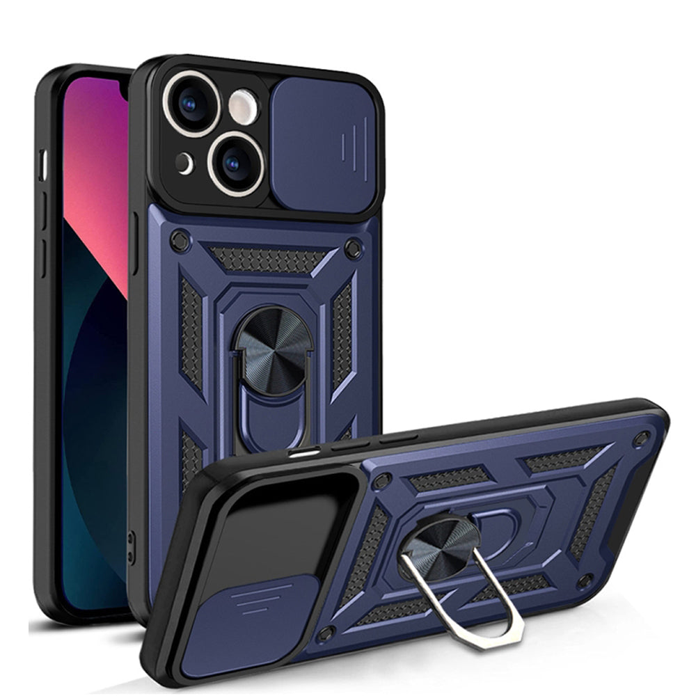 Hoes voor Apple iPhone 14, Techsuit, CamShield, Blauw