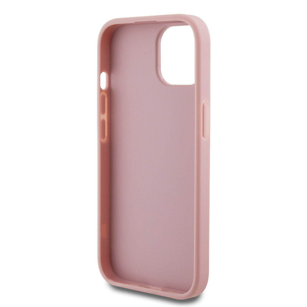Hoes voor Apple iPhone 15, Guess, Glitter Big 4G Script, Roze