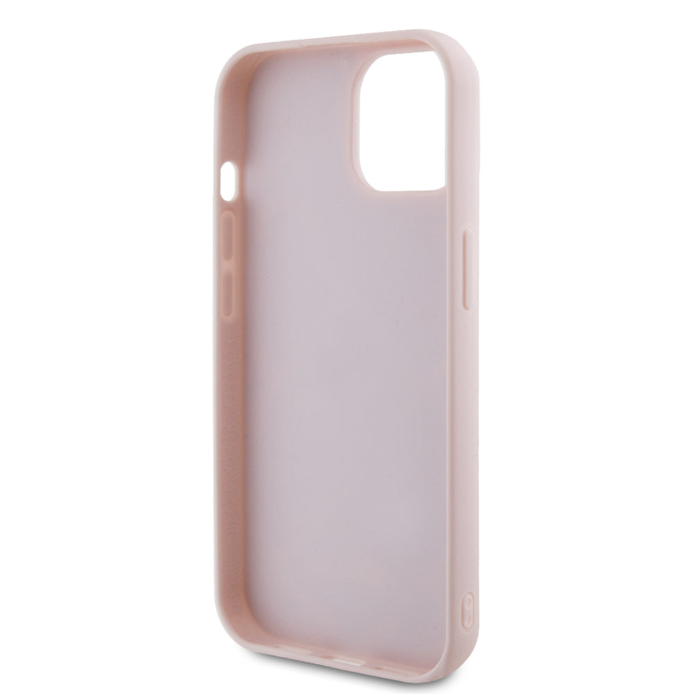 Hoes voor Apple iPhone 15, Guess, Quilted Metal Logo, Roze