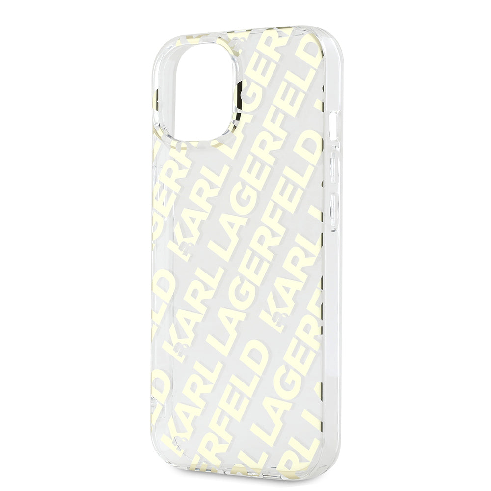 Hoes voor Apple iPhone 15, Karl Lagerfeld, IML Luxury Gold Fullover Logo, Goud