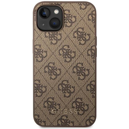 Hoes voor Apple iPhone 15 Plus, Guess, 4G Metal Gold Logo, Bruin