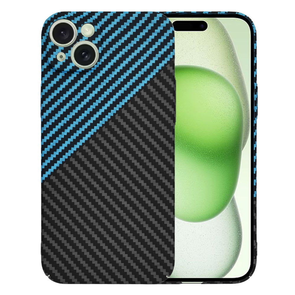 Hoesje voor Apple iPhone 15 Plus, Techsuit, Carbonite FiberShell, Zwart Bleu