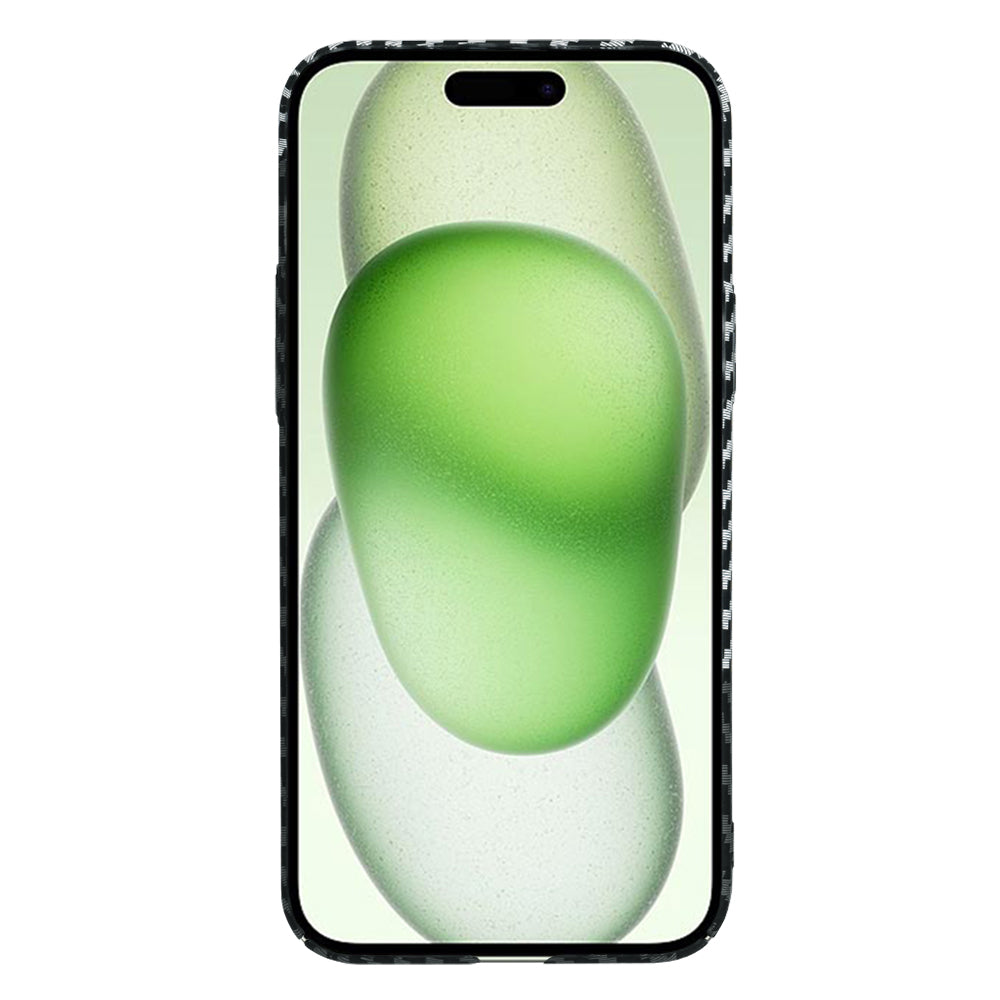 Hoes voor Apple iPhone 15 Plus, Techsuit, Carbonite FiberShell, Zwart Grijs