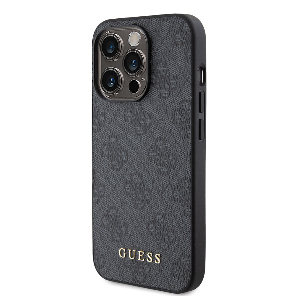 Hoes voor Apple iPhone 15 Pro, Guess, 4G Metal Gold Logo, Gri