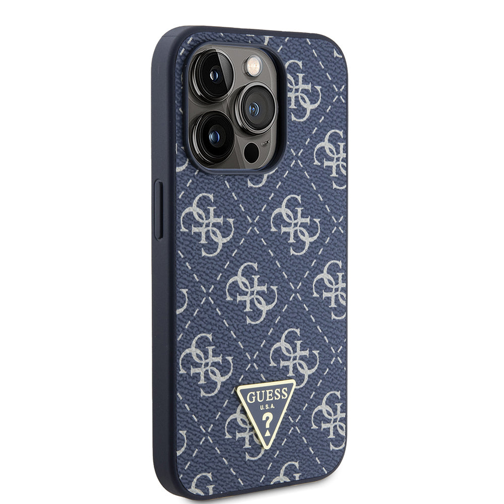 Hoes voor Apple iPhone 15 Pro, Guess, 4G Triangle Logo, Blauw