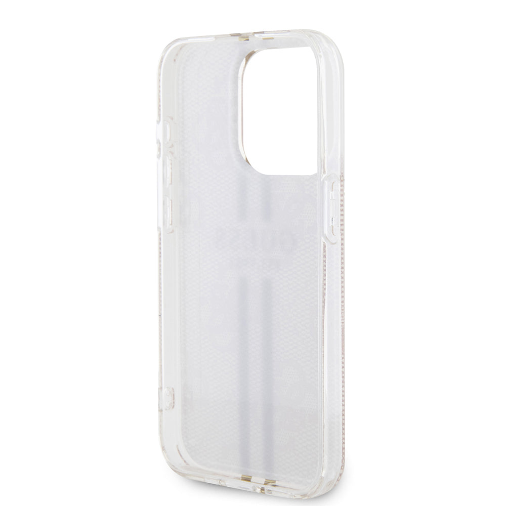 Hoes voor Apple iPhone 15 Pro, Guess, IML 4G Gold Stripe, Roze