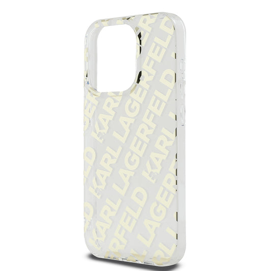 Hoes voor Apple iPhone 15 Pro, Karl Lagerfeld, IML Electroplated Repeated Logo, Goud
