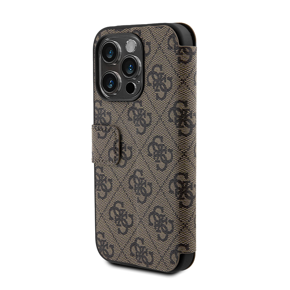 Case for Apple iPhone 15 Pro Max, Guess, 4G Book, Brown