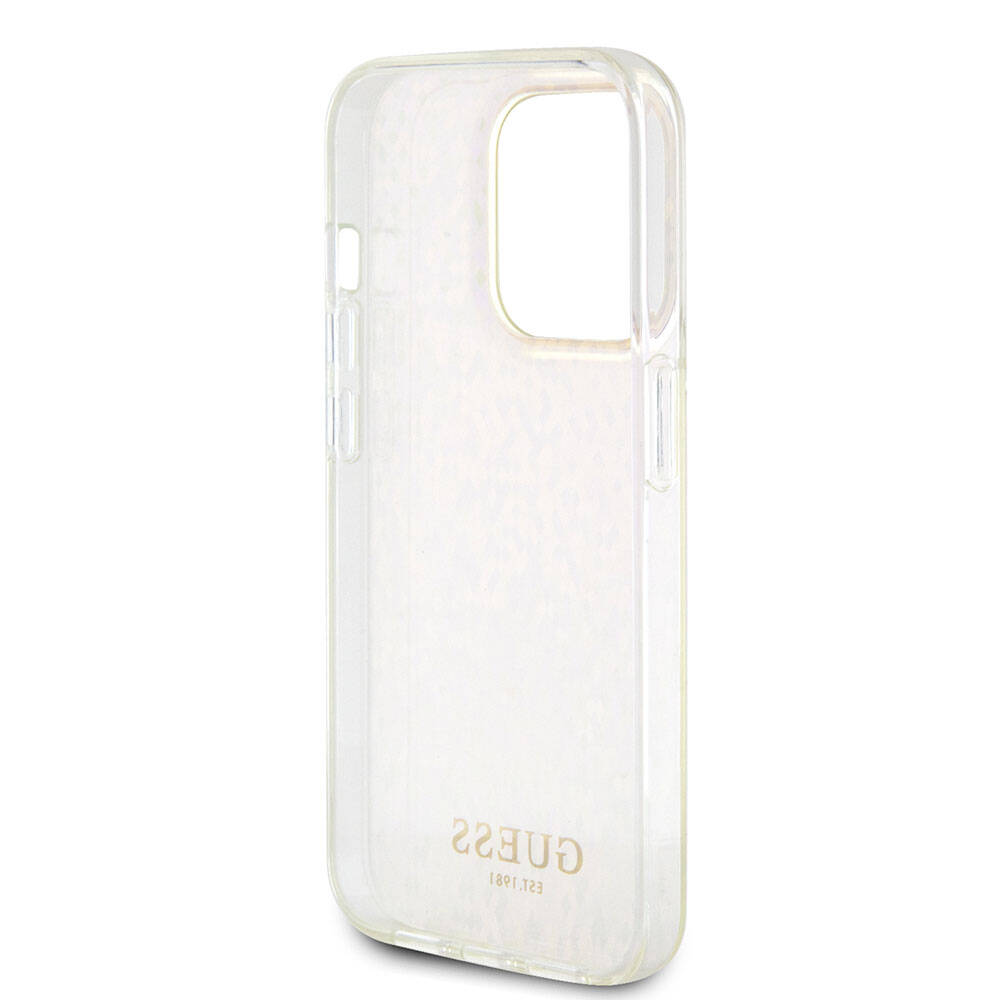 Hoesje voor Apple iPhone 15 Pro Max, Guess, IML Faceted Mirror Disco Iridescent, Roze