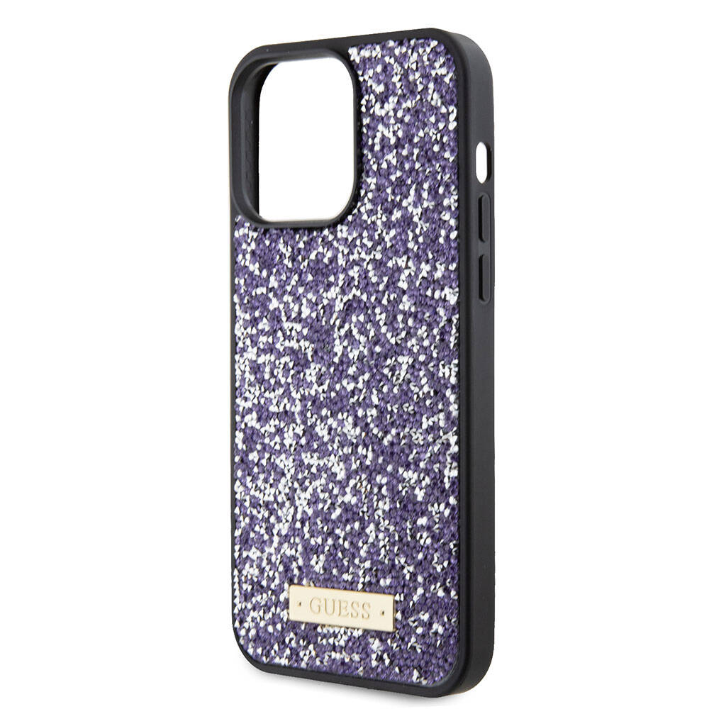 Hoes voor Apple iPhone 15 Pro, Guess, Rhinestone Metal Logo, Paars