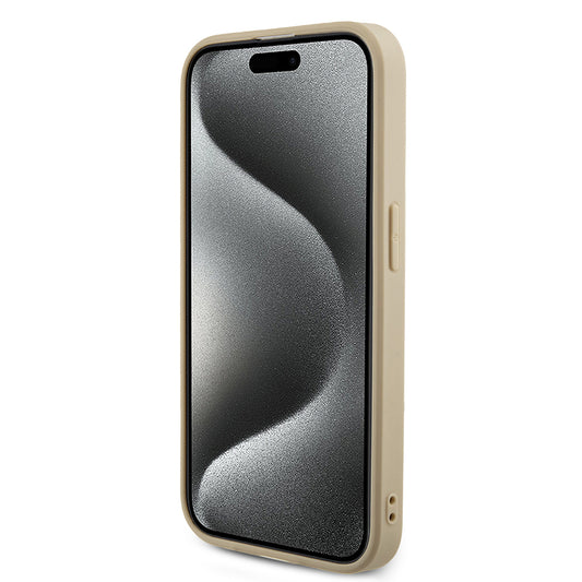 Hoes voor Apple iPhone 15 Pro Max, Guess, Saffiano Iridescent Script, Goud
