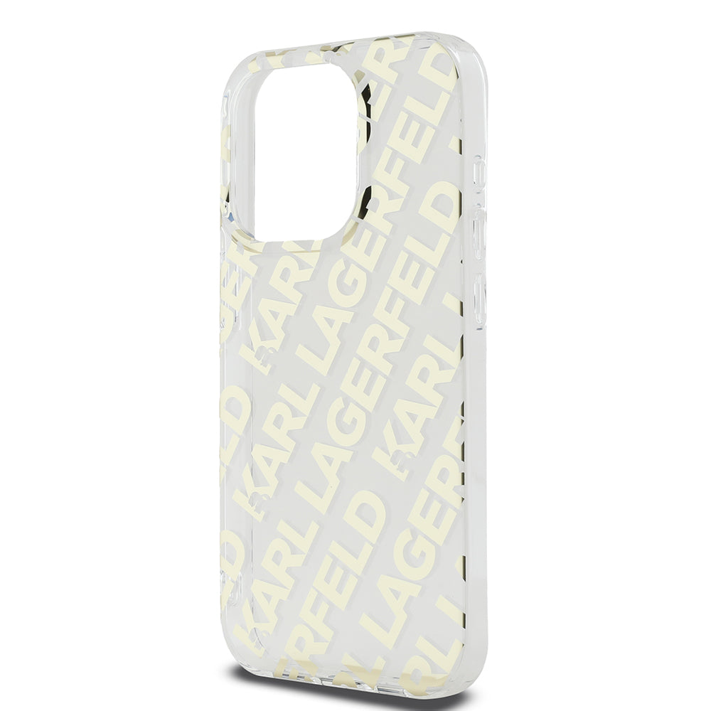 Hoes voor Apple iPhone 15 Pro Max, Karl Lagerfeld, IML Luxury Gold Fullover Logo, Goud