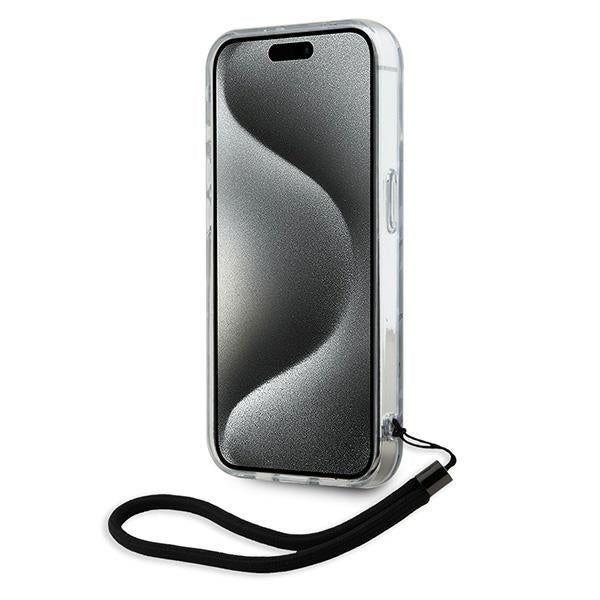 Hoes voor Apple iPhone 15 Pro Max, Karl Lagerfeld, Zebra met Koordriem, Paars