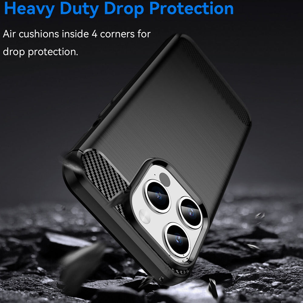 Hoes voor Apple iPhone 15 Pro Max, Techsuit, Carbon, Zwart