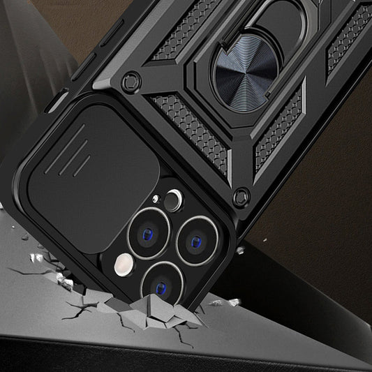 Hoes voor Apple iPhone 15 Pro, Techsuit, CamShield, Blauw
