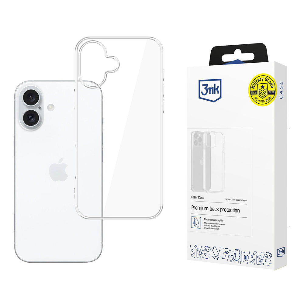 Hoes voor Apple iPhone 16, 3MK, Clear, Transparant