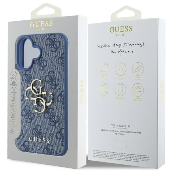Hoes voor Apple iPhone 16, Guess, 4G Big Logo, Blauw