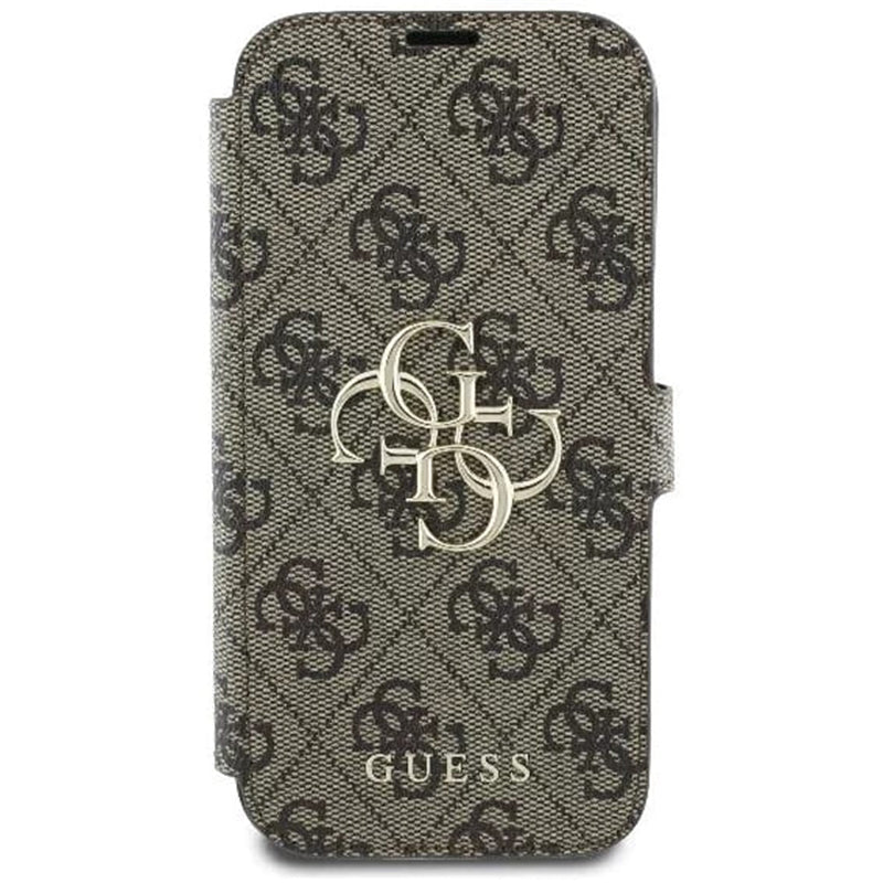 Hoes voor Apple iPhone 16, Guess, 4G Book, Bruin