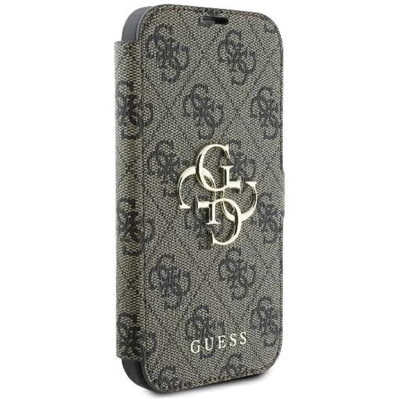 Hoes voor Apple iPhone 16, Guess, 4G Book, Bruin