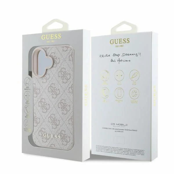 Hoes voor Apple iPhone 16, Guess, 4G Classic, Roze