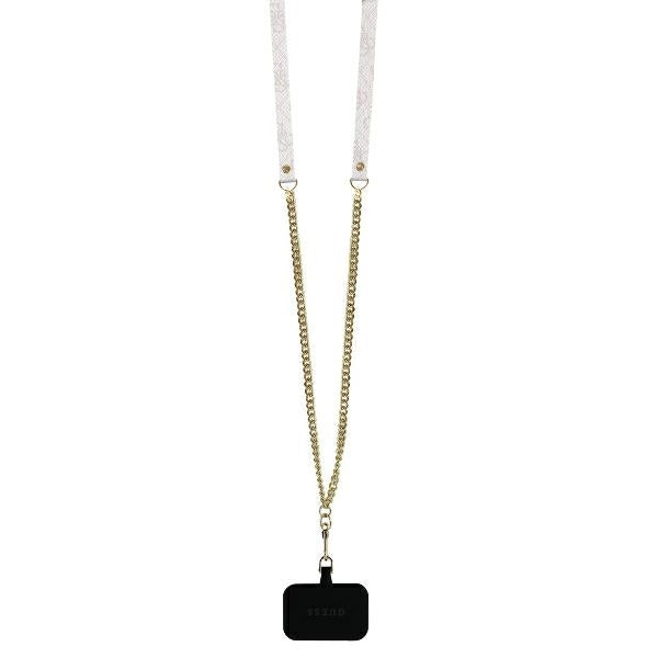 Hoes voor Apple iPhone 16, Guess, Crossbody 4G Triangle Strass, Roze