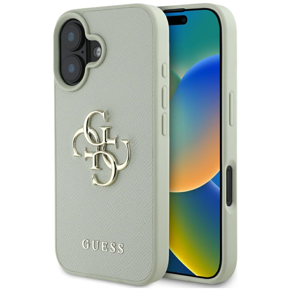 Hoes voor Apple iPhone 16, Guess, Grained Big 4G Logo Small Classic Logo, Groen