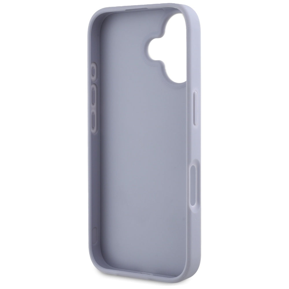 Hoes voor Apple iPhone 16, Guess, Hot Stamp 4G Pattern Triangle Logo, Lichtpaars