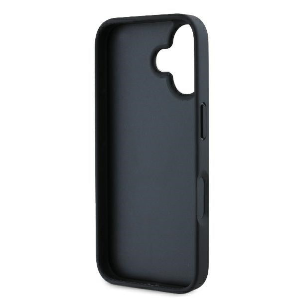 Hoes voor Apple iPhone 16, Karl Lagerfeld, Monogram Choupette's Head, Zwart