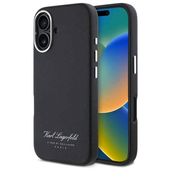 Hoes voor Apple iPhone 16, Karl Lagerfeld, RSG, Zwart
