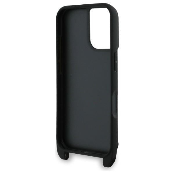 Hoes voor Apple iPhone 16, Karl Lagerfeld, Saffiano Crossbody Metal Pin Karl & Choupette, Wit