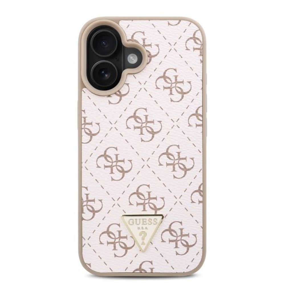 Hoes voor Apple iPhone 16 Plus, Guess, 4G Triangle Logo, Wit