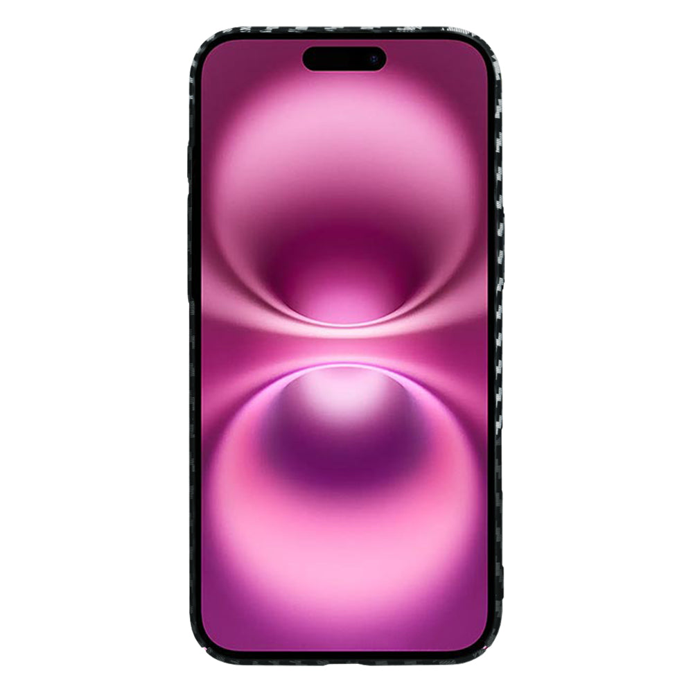 Hoes voor Apple iPhone 16 Plus, Techsuit, Carbonite FiberShell, Zwart Grijs