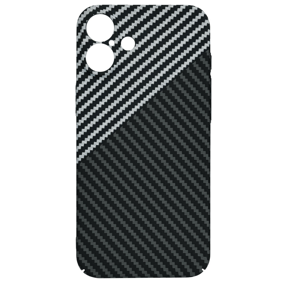 Hoes voor Apple iPhone 16 Plus, Techsuit, Carbonite FiberShell, Zwart Grijs