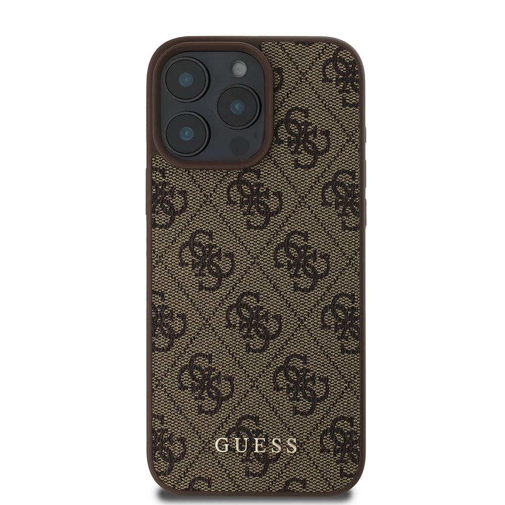 Hoes voor Apple iPhone 16 Pro, Guess, 4G Classic, Bruin