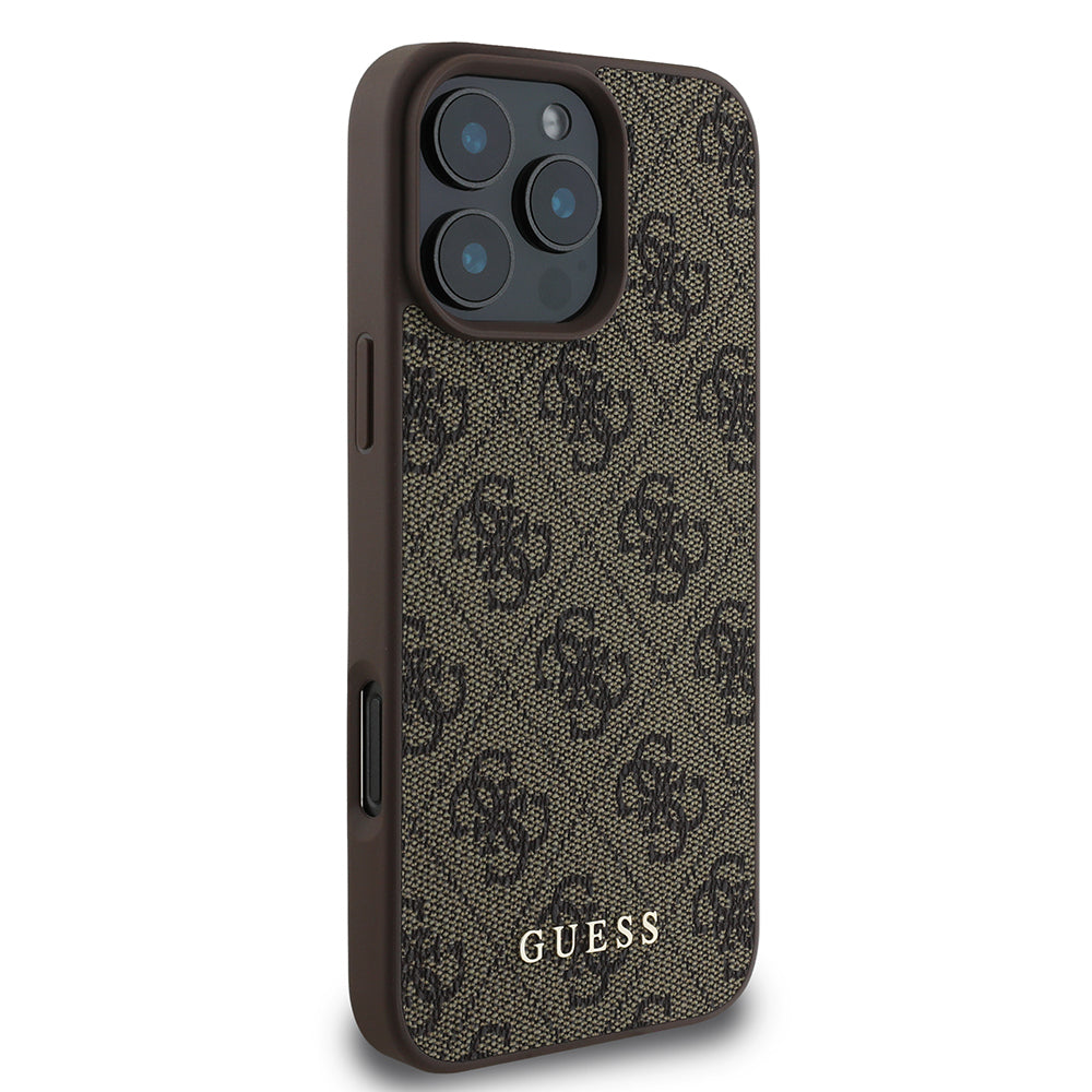 Hoes voor Apple iPhone 16 Pro, Guess, 4G Classic, Bruin