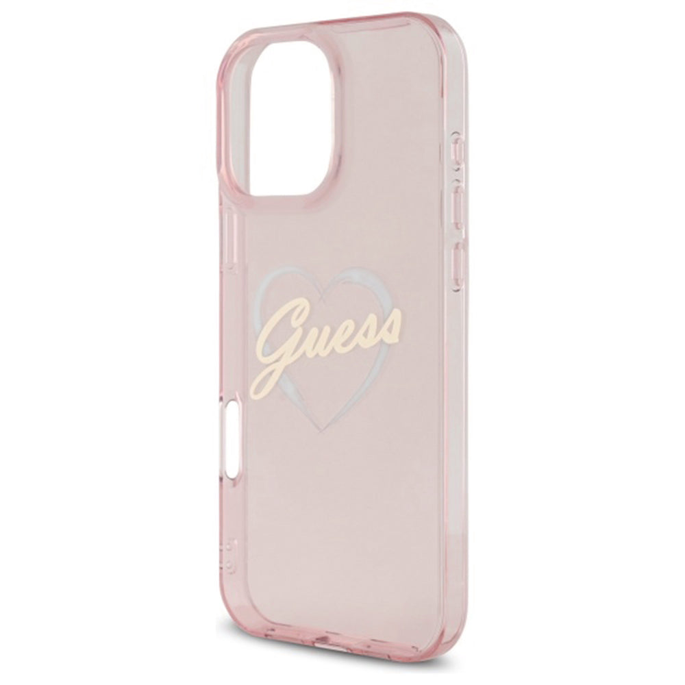 Hoesje voor Apple iPhone 16 Pro, Guess, IML Heart, Roze