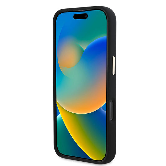 Hoesje voor Apple iPhone 16 Pro, Guess, Script Metal Logo & Frame, Zwart