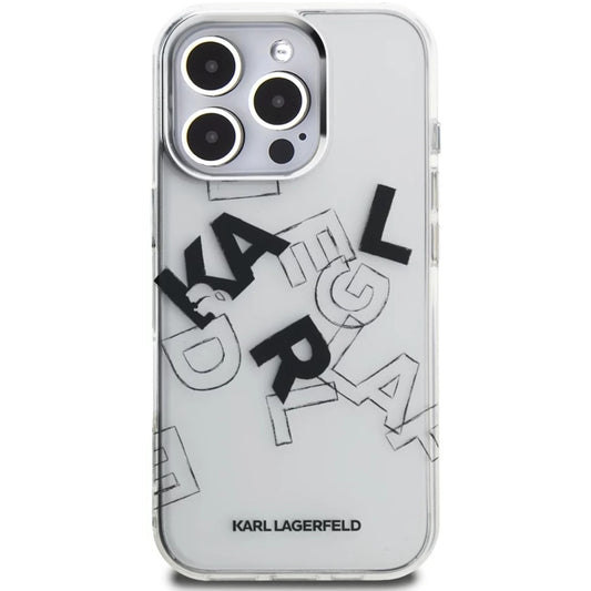 Hoes voor Apple iPhone 16 Pro, Karl Lagerfeld, IML Sketched Graphic Logo, Transparant