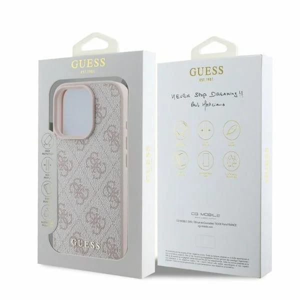 Hoesje voor Apple iPhone 16 Pro Max, Guess, 4G Classic, Roze