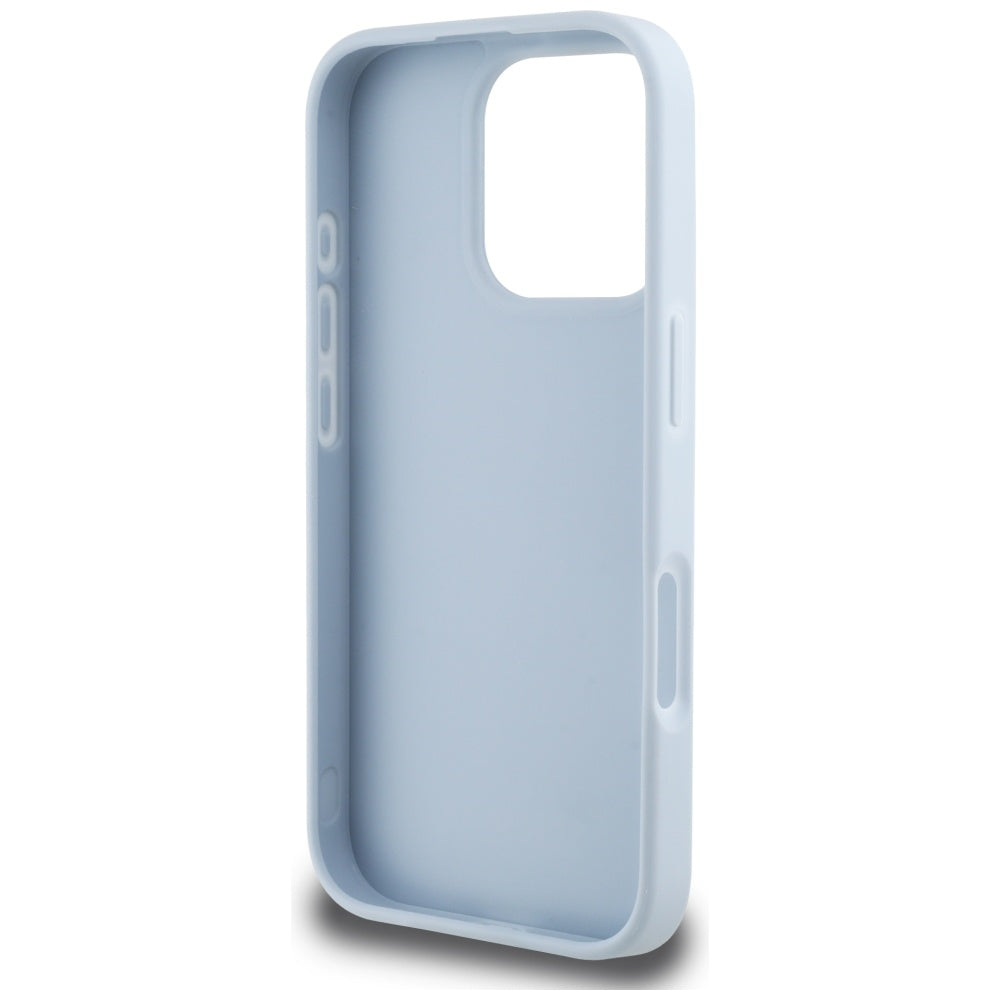 Hoes voor Apple iPhone 16 Pro Max, Guess, Grained Big 4G Logo Small Classic Logo, Blauw