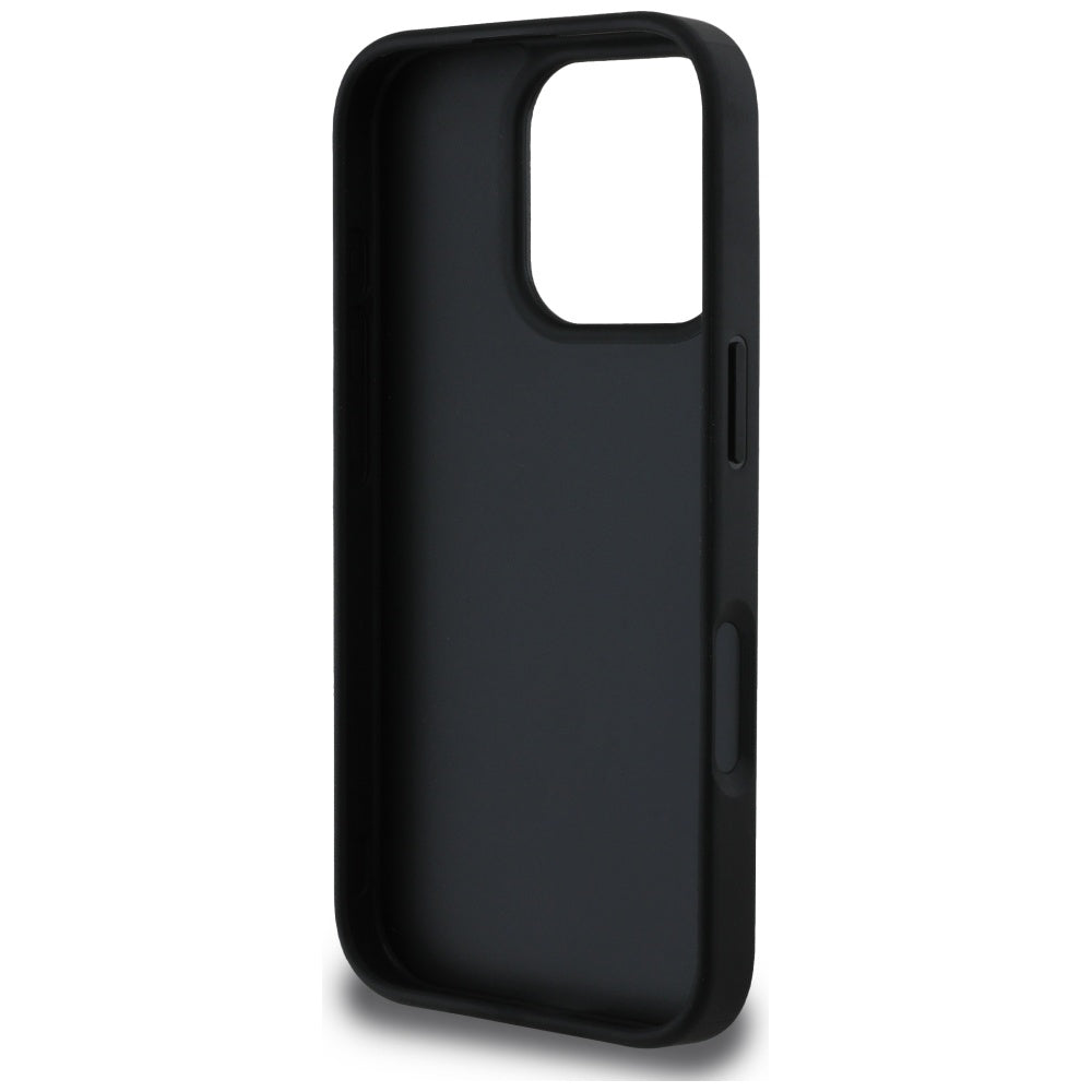 Hoes voor Apple iPhone 16 Pro Max, Guess, Grained Big 4G Logo Small Classic Logo, Zwart