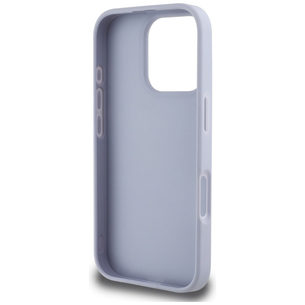 Hoes voor Apple iPhone 16 Pro Max, Guess, Hot Stamp 4G Pattern Triangle Logo, Lichtpaars